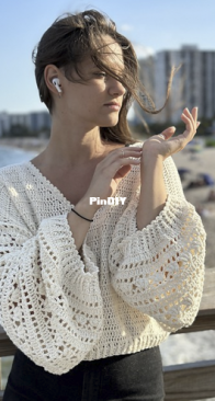 TSCrochetDesigns - Tania Skalozub - White Lace Sweater