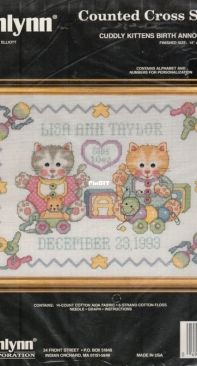 Janlynn 140-20 Cuddly Kittens Birth Announcement by Joan Ellliott PCS