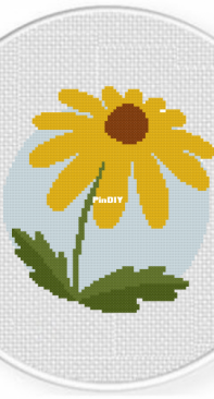 Daily Cross Stitch  - Yellow Floral Patch