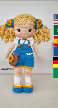 Kartanesi Amigurumi - Çiğdem Erdoğan - Nelly doll with salopette clothes