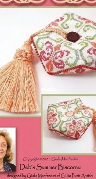 Debs Summer Biscornu by Giulia Punti Antichi from Punch Needle & Primitive Stitcher - Summer 2021 PCS + XSD