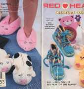 Red Heart - Creature Comforts Article J.14 - Book 1418 - Knit and Crochet Slippers For The Family