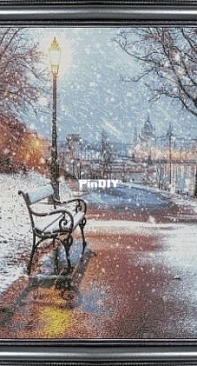Night Street Lantern First snow by Irina Sumarokova