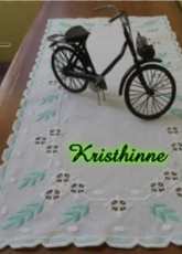 table runner hardanger with leaves