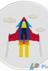 Daily Cross Stitch - Cool Jet Plane