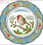 Robin Collectible Bird Plate by Susan Bates from Cross Stitch Gold 78