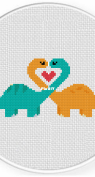 Daily Cross Stitch - Dino Love