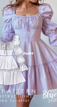 Daria Patternmaking - Blueberry Puff Dress - EU 30-58 US 0-26