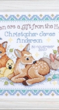 Design Works - Tobin Baby 2431 Woodland Baby Sampler by Joan Elliott XSD