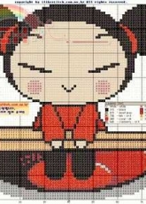 Pucca with Chopsticks From ILikeCrossStitch.kr