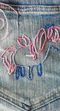 Unicorn on jeans
