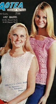 Aotea 7144 - Round and Square Neck Crochet Blouses