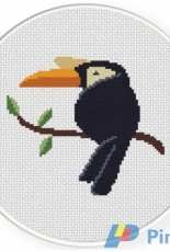 Daily Cross Stitch - Great Hornbill