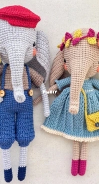 Amigurumi By Güli - Gülizar Ekiz - Marie and Pierre the Elephants - Russian - Translated