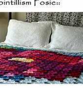 Felted Button - Pointillism Posie Afghan