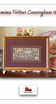 Red Barn Samplers - Jemima Fortune Cunningham 1883  XSD+PCS