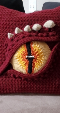 Hooked By Kati - Kati Brown - Dragon Eye Pillow - Free