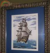 Vessel cross stitch - Cuadro de barco punto de cruz