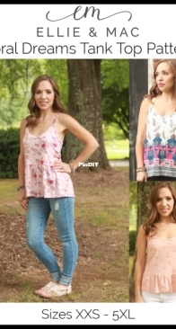 Ellie and Mac - Floral Dreams Tank Top - Sizes XXS-5XL