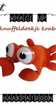 WHAZZ UP - Sandra Vriezema - Crab Cuddle Lovey Blanket - Knuffeldoekje Krab - Dutch
