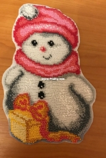 Snowman - Beaded magnet