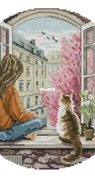 My Brave Stitch - Girl by spring window by Hanna Lavchuk XSD