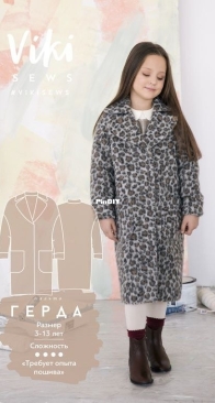 Viki Sews - Gerda Coat for Girls - Пальто Герда - Sizes 98-158 - Russian