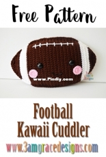 3am Grace Designs - Donna Vasquez Beavers and Michaelene Nelson - Football Kawaii Cuddler - Free