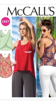 McCalls M6751 - Misses Tops - Size XS-M - English, Spanish