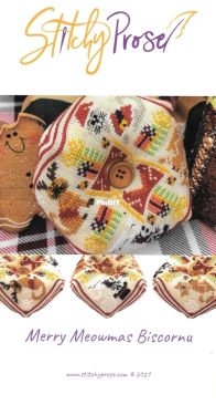 Stitchy Prose #9 - Merry Meowmas Biscornu