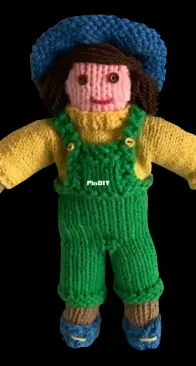 Darnell Weaver, Handknit Folk Doll by Jann Smith