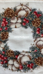 The Winter cotton wreath by MIYA.Xstitch designs studio