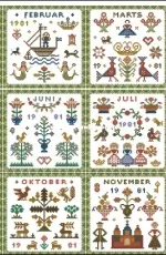 Lovely Calendar in Cross Stitch