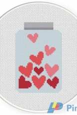 Daily Cross Stitch - Jar Of Hearts