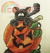 Kitty With Jack-O-Lantern Towel by Stoney Creek