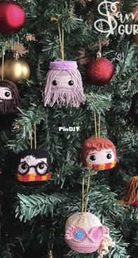 Samigurumis - Lilian Neyra Dávila - Hogwarts Christmas Ornaments - Esferas Navideñas Howgarts - Spanish