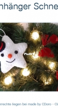 Made by CDoro - Claudia Rymkus - Star Pendant Snowman - Sternanhänger Schneemann - German