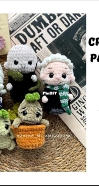 Zayka mi Amigurumi - Miranda Ayvazyan / Aivazyan - Malfoy, Voldemort, Luna Lovegood, Mandrake in a pot