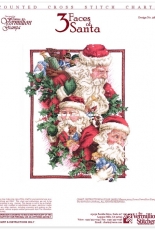 The Vermillion Stitchery 264 - Three Faces of Santa