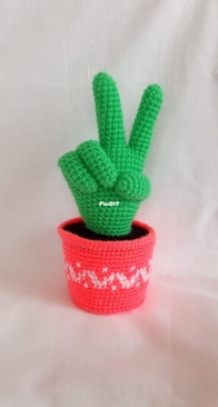 Cactus hand. Crocheted.