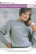 Leisure Arts 801393-Diagonal Checkerboard Pullover-Darla Sims