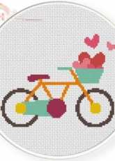 Daily Cross Stitch - Love bike