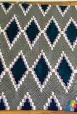 Crochet Couch - Kim Latshaw - Diamond Chevorn Afghan
