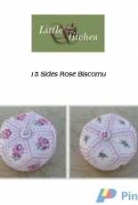 Little Stitches - 15 Sides Rose Biscornu