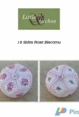 Little Stitches - 15 Sides Rose Biscornu