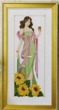 Sunflower Beauty - Art Nouveau Lady by Lesley Teare from Cross Stitch Gold 68
