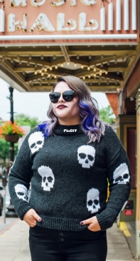 Skulls Pullover by Lion Brand Yarn-Free
