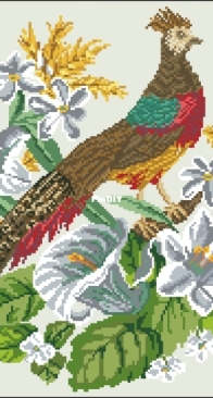 Berlin Woolwork - Pheasant and Lilies Firescreen SAGA