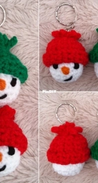 Crochet at Teris - Teri Hamilton - Snowman Keychain - Free