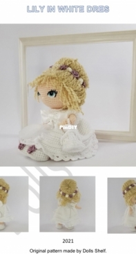 Dolls Shelf - Ewa Shelf - Lily in White Dress Doll